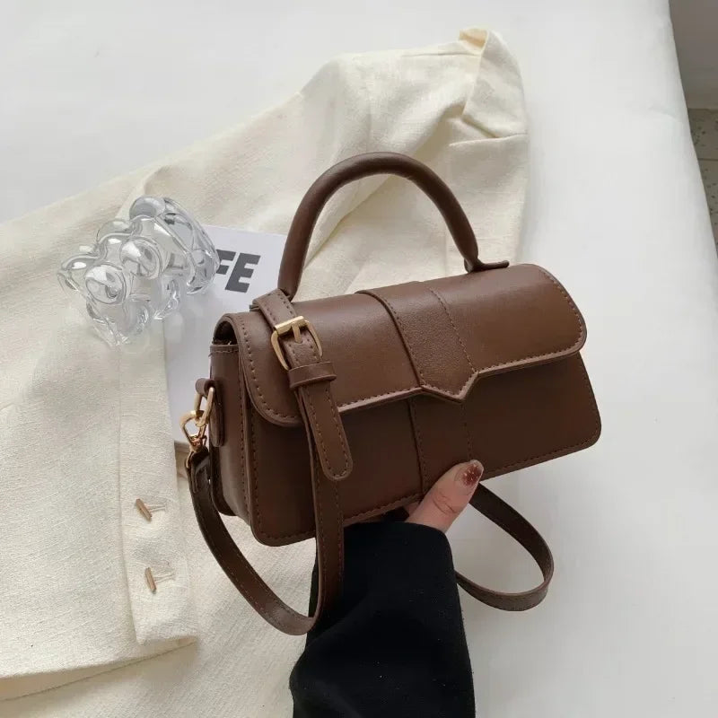 Vintage Square Satchel Shoulder Bag for Women