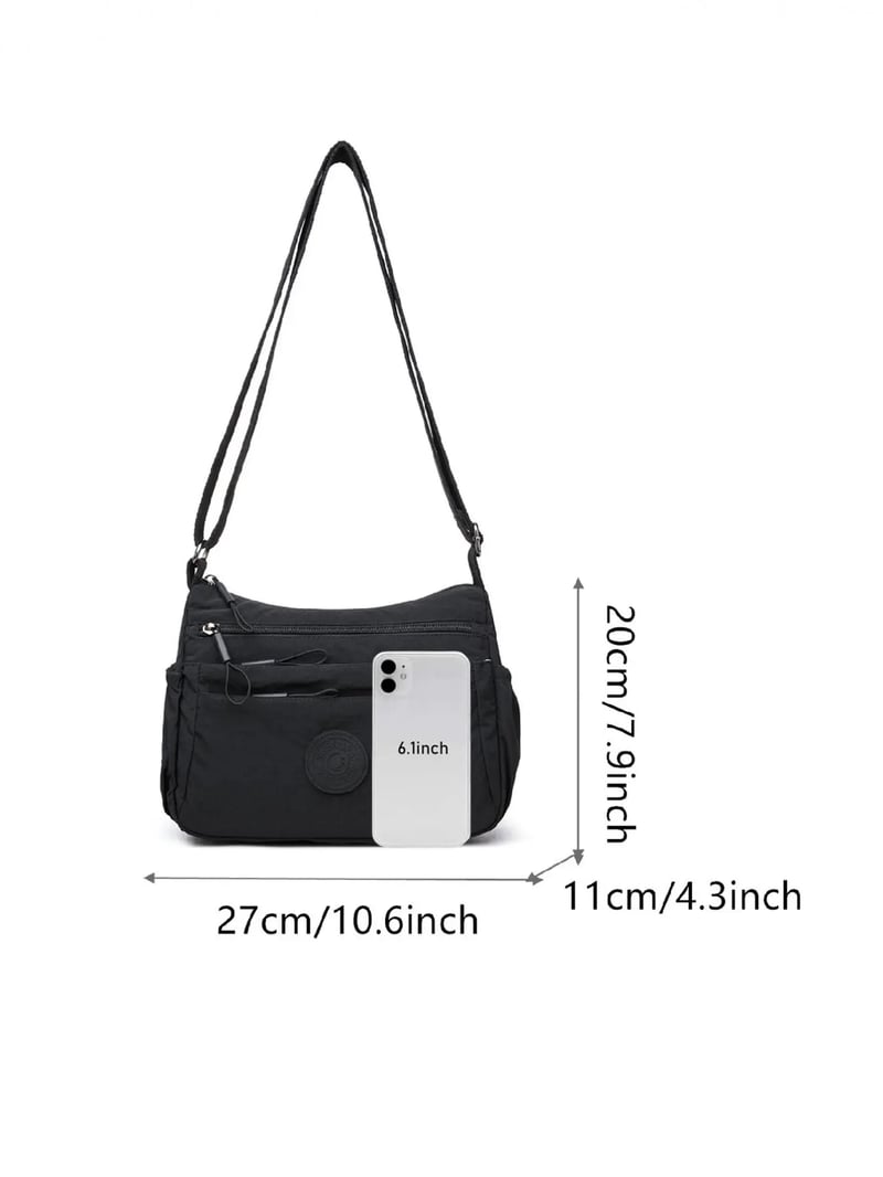 Women Solid Color Crossbody Bag & Multi-Pocket Zipper Fashion Daily Bag