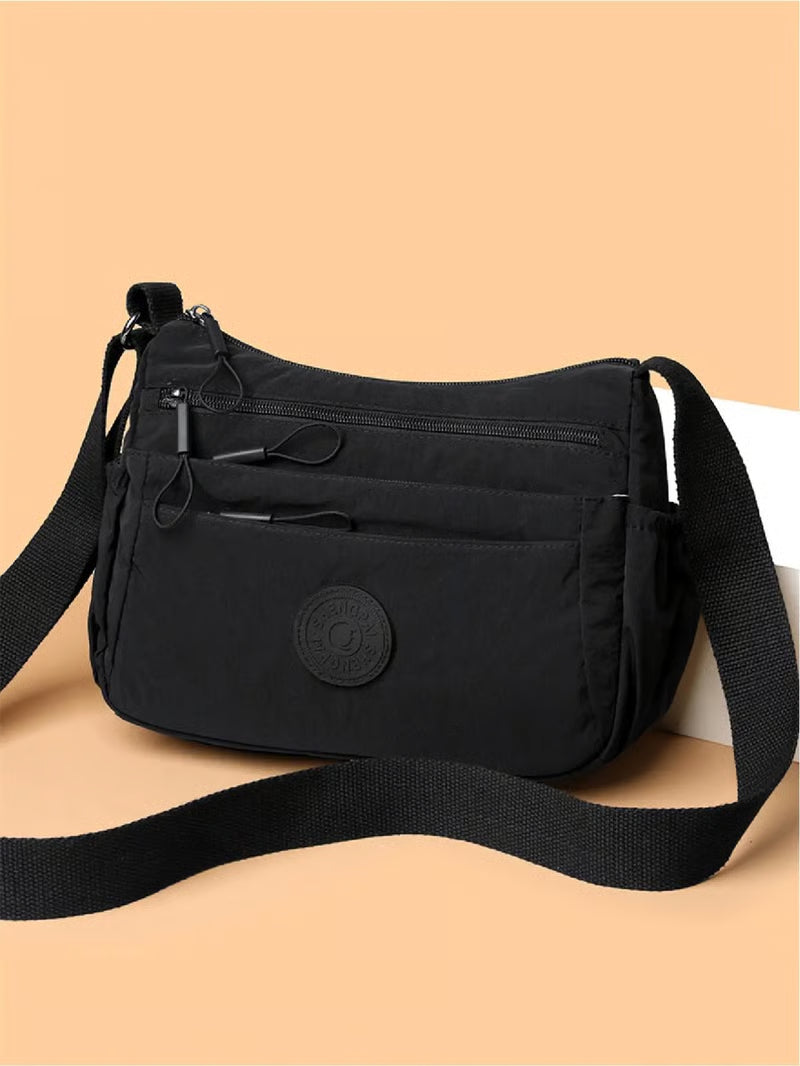 Women Solid Color Crossbody Bag & Multi-Pocket Zipper Fashion Daily Bag
