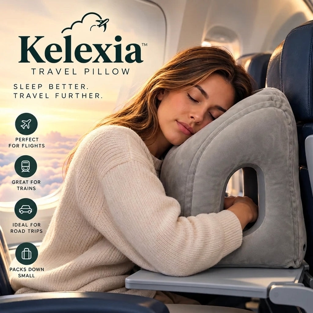 Inflatable Travel Pillow – Portable Head & Arm Support for Flights