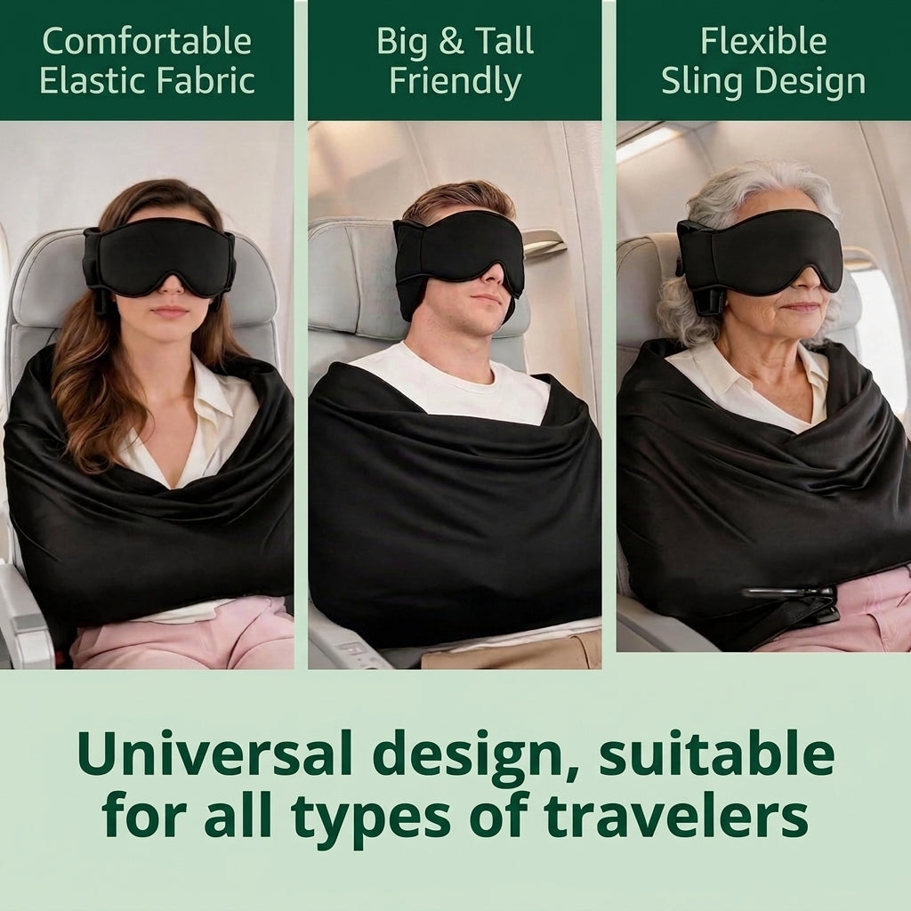 3-in-1 Travel Pillow with Adjustable Eye Mask