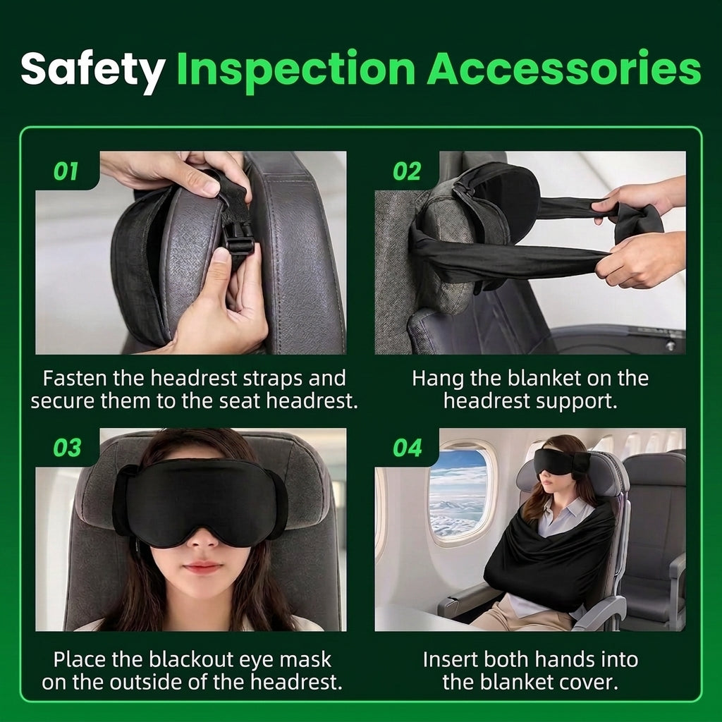 3-in-1 Travel Pillow with Adjustable Eye Mask