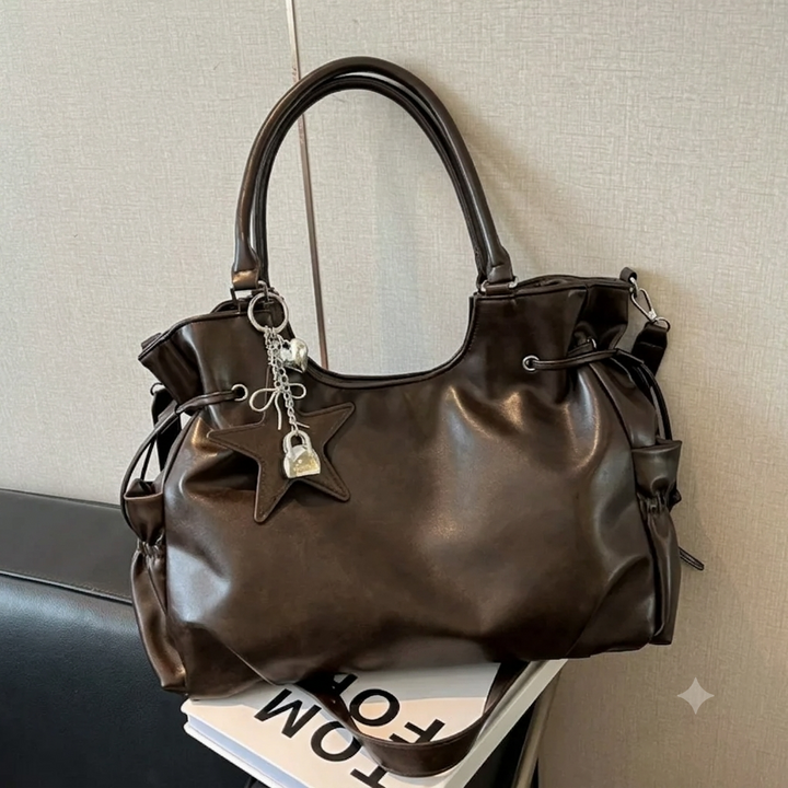 Vintage Oil-Wax Leather Laptop Tote Bag